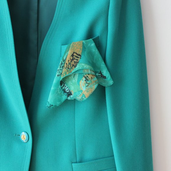 Vintage Turquoise Blazer 36 - Picture 3 of 6